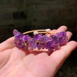 Natural Amethyst Bracelet Bangle Lucky Charm Jewelry Gem