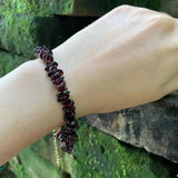 Natural Garnet Bracelet Red Stone Irregular Jewelry GEM Beads Healing Women