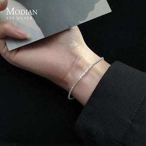 925 Silver Gypsophila Chain Bracelet Unisex Jewelry