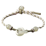 Chalcedony Jade Bracelets Women Vintage Bangles Silver Jewelry