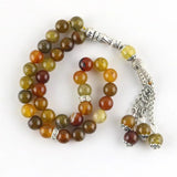 Tea Dragon Agate Stone 33 Beads 8mm Muslim Bracelet Islam Tasbih