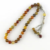 Tea Dragon Agate Stone 33 Beads 8mm Muslim Bracelet Islam Tasbih