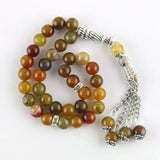 Tea Dragon Agate Stone 33 Beads 8mm Muslim Bracelet Islam Tasbih