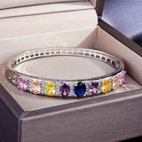 Silver Cubic Zirconia Bangle Bracelet Party Jewelry