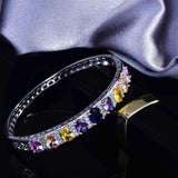 Silver Cubic Zirconia Bangle Bracelet Party Jewelry