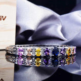 Silver Cubic Zirconia Bangle Bracelet Party Jewelry