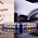 Silver Cubic Zirconia Bangle Bracelet Party Jewelry
