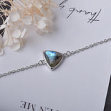 Labradorite Silver Bracelet Triangle Dainty Jewelry for Women