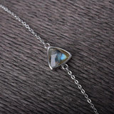 Labradorite Silver Bracelet Triangle Dainty Jewelry for Women