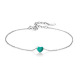 Trustdavis 925 Silver Love Heart Bracelet Wedding Jewelry