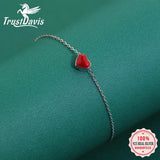 Trustdavis 925 Silver Love Heart Bracelet Wedding Jewelry