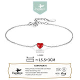 Trustdavis 925 Silver Love Heart Bracelet Wedding Jewelry