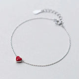 Trustdavis 925 Silver Love Heart Bracelet Wedding Jewelry