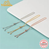 TrustDavis 925 Sterling Silver Box Chain Bracelet For Women