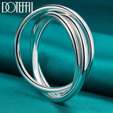 925 Silver Three Lines Bangle Bracelet Wedding Jewelry