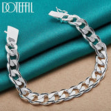 925 Silver Chain Square Buckle Bracelet Wedding Jewelry