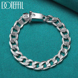 925 Silver Chain Square Buckle Bracelet Wedding Jewelry
