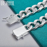 925 Silver Chain Square Buckle Bracelet Wedding Jewelry
