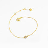 925 Sterling Silver CZ Charm Chain Bracelet