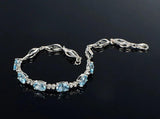 925 Silver Bracelet Sapphire Charm Jewelry Gift