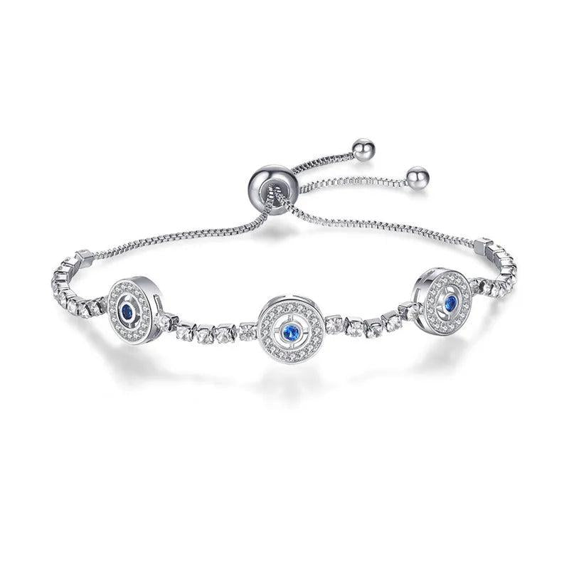 925 Silver Bracelet Clear Zircon Eye Jewelry CMB82