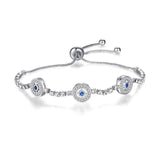 925 Silver Bracelet Clear Zircon Eye Jewelry CMB82