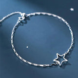 Trustdavis 925 Silver Star INS Charms Bracelet For Women