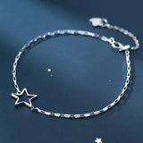 Trustdavis 925 Silver Star INS Charms Bracelet For Women