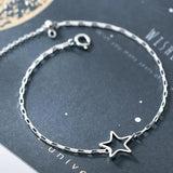 Trustdavis 925 Silver Star INS Charms Bracelet For Women