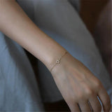 925 Sterling Silver Star Zircon Bracelet 14K Plated Chain Women Wedding Jewelry