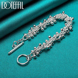 925 Sterling Silver Grape Bead Bracelet Chain Wedding Jewelry