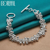 925 Sterling Silver Grape Bead Bracelet Chain Wedding Jewelry