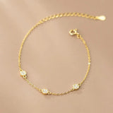 925 Silver Zircon Charm Bracelet for Women