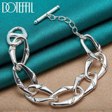 925 Silver Chain Bracelet Man Women Party Wedding Engagement Charm
