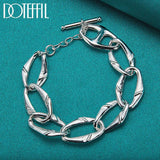 925 Silver Chain Bracelet Man Women Party Wedding Engagement Charm