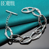 925 Silver Chain Bracelet Man Women Party Wedding Engagement Charm