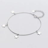 TrustDavis 925 Sterling Silver 4 Star Bracelet For Girls Lady DS477