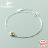 Trustdavis 925 Silver Marguerite Flower Bracelet for Women