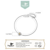 Trustdavis 925 Silver Marguerite Flower Bracelet for Women