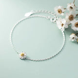 Trustdavis 925 Silver Marguerite Flower Bracelet for Women