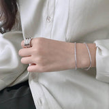 SHANICE 925 Silver Chain Punk Star Bracelet Women