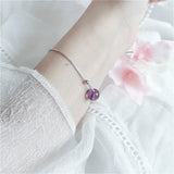 Amethyst Crystal Beads 925 Sterling Silver Bracelet Women