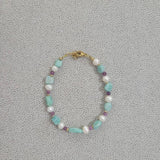 18KGF Glass Beads Natural Freshwater Pearl Bracelet