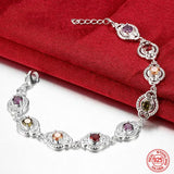 925 Silver Crystal Charm Bracelet for Women