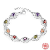 925 Silver Crystal Charm Bracelet for Women