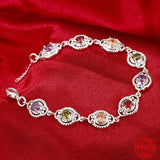 925 Silver Crystal Charm Bracelet for Women
