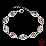 925 Silver Crystal Charm Bracelet for Women
