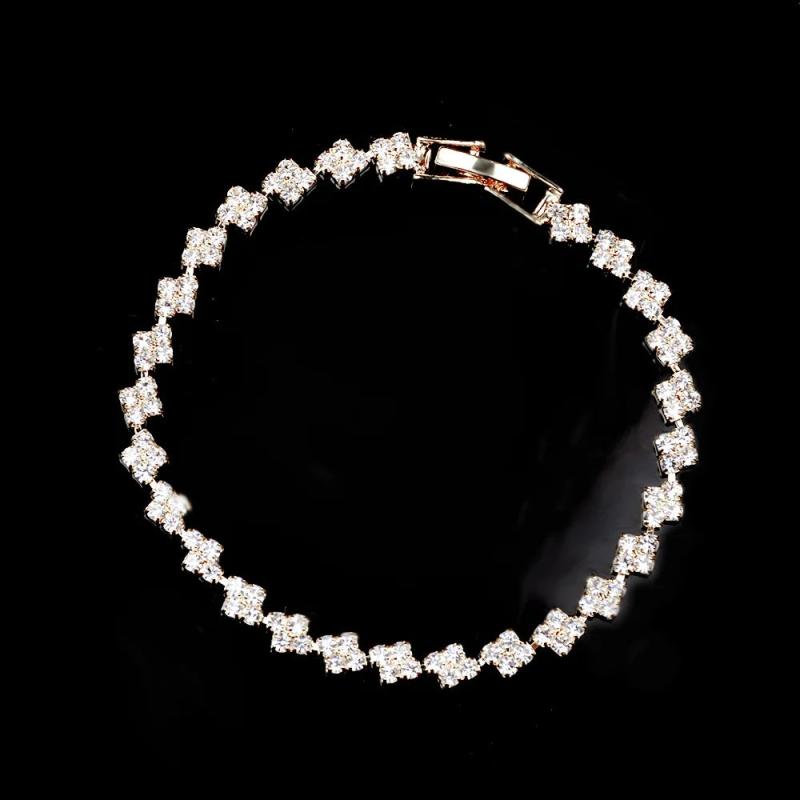 925 Silver Bracelet with 3ct AAA+ CZ, Pulseira Feminina