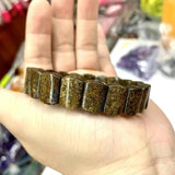Bronzite Stone Beads Bracelet Natural Gemstone Jewelry Bangle