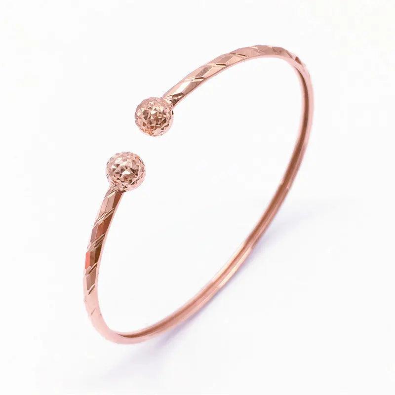 Purple Sparkling Boucle Bangles 14K Rose Bracelet Wedding Jewelry